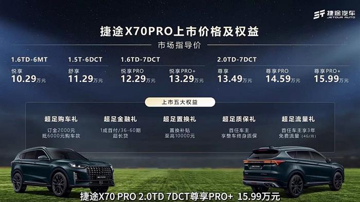 丰富车系阵容 更年轻更运动 捷途X70 PRO上市售10.29万元起